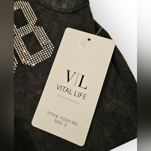 Vital Life Activewear Bling Ribbed Crop Top Size Small - Picture 10 of 11